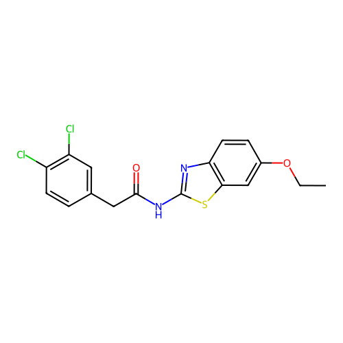 2-(3,4-dichlorophenyl)-N-(6-ethoxy-1,3-benzothiazol-2-yl)acetamide structure