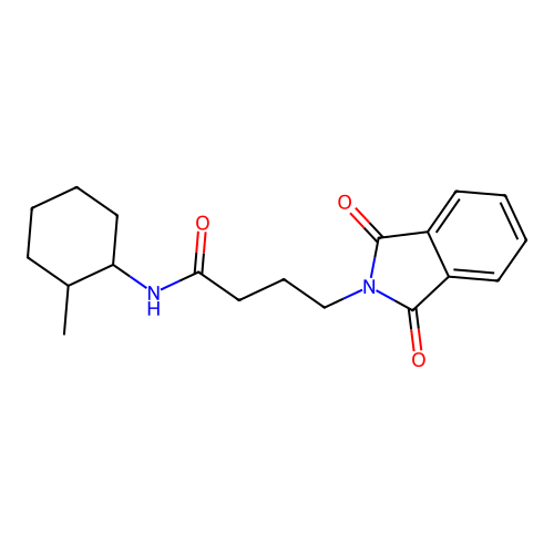 4-(1,3-dioxoisoindol-2-yl)-N-(2-methylcyclohexyl)butanamide structure