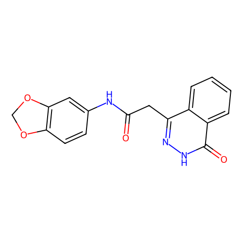 N-(1,3-benzodioxol-5-yl)-2-(4-hydroxyphthalazin-1-yl)acetamide structure