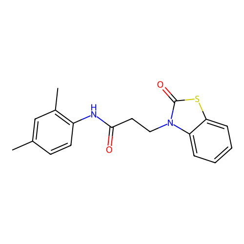 N-(2,4-dimethylphenyl)-3-(2-oxo-1,3-benzothiazol-3(2H)-yl)propanamide structure