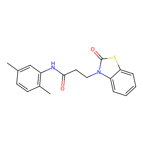 N-(2,5-dimethylphenyl)-3-(2-oxo-1,3-benzothiazol-3(2H)-yl)propanamide structure