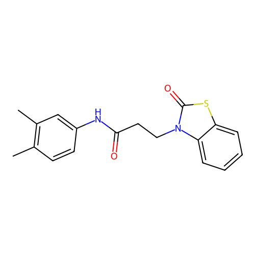 N-(3,4-dimethylphenyl)-3-(2-oxo-2,3-dihydro-1,3-benzothiazol-3-yl)propanamide structure