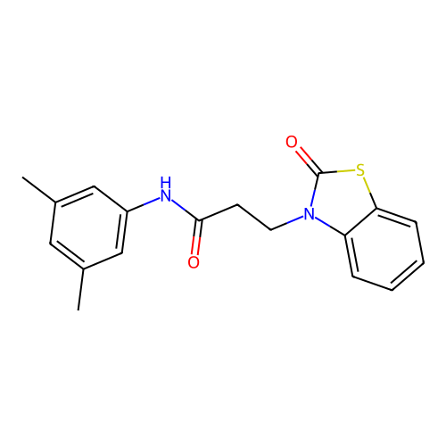 N-(3,5-dimethylphenyl)-3-(2-oxo-1,3-benzothiazol-3(2H)-yl)propanamide structure