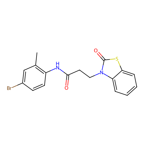 N-(4-bromo-2-methylphenyl)-3-(2-oxo-2,3-dihydro-1,3-benzothiazol-3-yl)propanamide structure