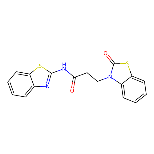 N-(1,3-benzothiazol-2-yl)-3-(2-oxo-1,3-benzothiazol-3-yl)propanamide structure