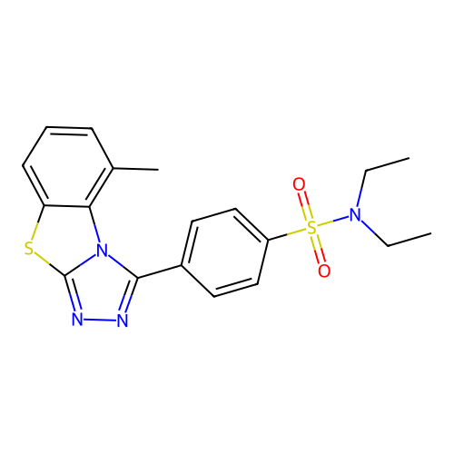N,N-diethyl-4-(8-methyl-[1,2,4]triazolo[3,4-b][1,3]benzothiazol-1-yl)benzenesulfonamide structure