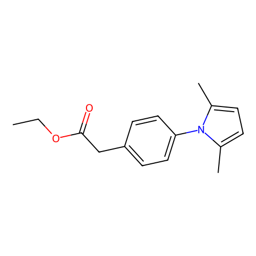 Acetic acid, (p-(2,5-dimethyl-1-pyrrolyl)phenyl)-, ethyl ester structure