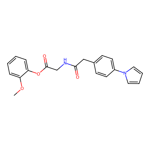 Glycine, N-((4-(1H-pyrrol-1-yl)phenyl)acetyl)-, 2-methoxyphenyl ester structure