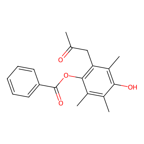 2-Propanone, 1-(2-(benzoyloxy)-5-hydroxy-3,4,6-trimethylphenyl)- structure
