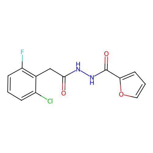 N'-[2-(2-chloro-6-fluorophenyl)acetyl]furan-2-carbohydrazide structure