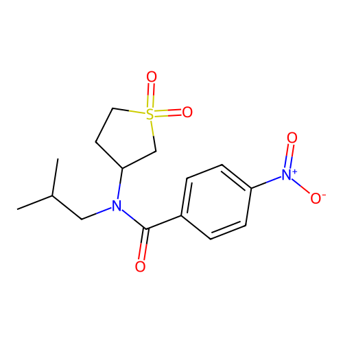 N-(1,1-dioxo-1lambda6-thiolan-3-yl)-N-(2-methylpropyl)-4-nitrobenzamide structure