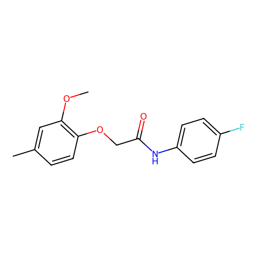 N-(4-Fluorophenyl)-2-(2-methoxy-4-methylphenoxy)acetamide structure