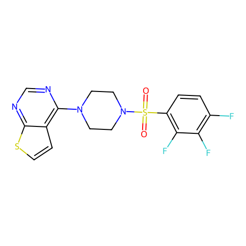 4-[4-(2,3,4-Trifluorophenyl)sulfonylpiperazin-1-yl]thieno[2,3-d]pyrimidine structure