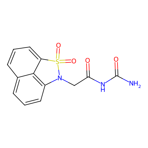 N-carbamoyl-2-(2,2-dioxo-2lambda6-thia-3-azatricyclo[6.3.1.04,12]dodeca-1(11),4,6,8(12),9-pentaen-3-yl)acetamide structure