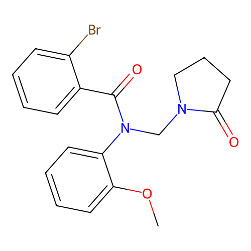 2-bromo-N-(2-methoxyphenyl)-N-[(2-oxopyrrolidin-1-yl)methyl]benzamide structure