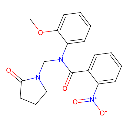 N-(2-methoxyphenyl)-2-nitro-N-[(2-oxopyrrolidin-1-yl)methyl]benzamide structure