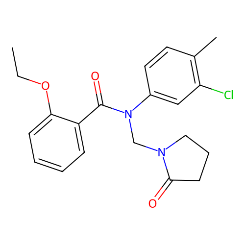 N-(3-chloro-4-methylphenyl)-2-ethoxy-N-[(2-oxopyrrolidin-1-yl)methyl]benzamide structure