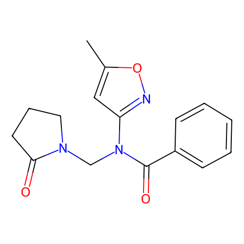 N-(5-methyl-1,2-oxazol-3-yl)-N-[(2-oxopyrrolidin-1-yl)methyl]benzamide structure