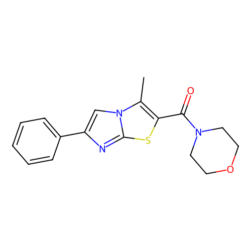 3-Methyl-2-(morpholin-4-ylcarbonyl)-6-phenylimidazo[2,1-b][1,3]thiazole structure