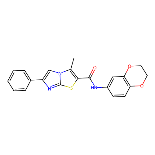 N-(2,3-dihydro-1,4-benzodioxin-6-yl)-3-methyl-6-phenylimidazo[2,1-b][1,3]thiazole-2-carboxamide structure