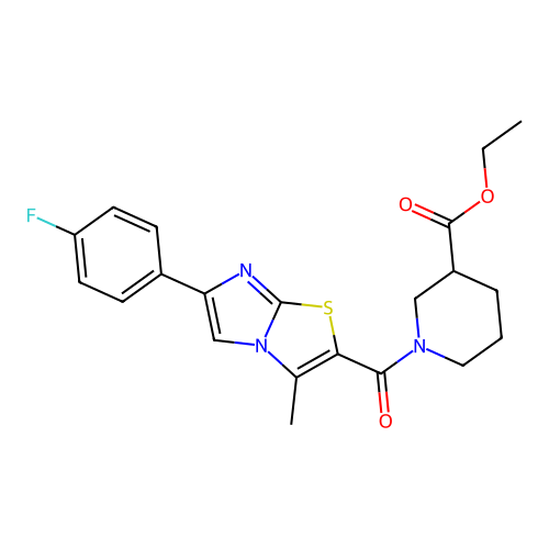ethyl 1-[6-(4-fluorophenyl)-3-methylimidazo[2,1-b][1,3]thiazole-2-carbonyl]piperidine-3-carboxylate structure