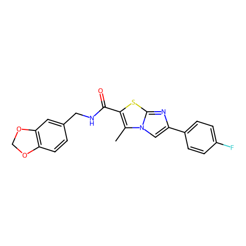 N-[(2H-1,3-benzodioxol-5-yl)methyl]-6-(4-fluorophenyl)-3-methylimidazo[2,1-b][1,3]thiazole-2-carboxamide structure
