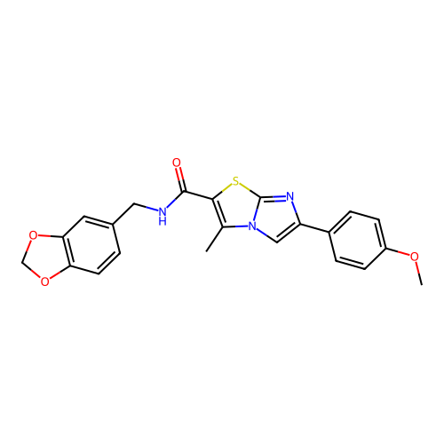 N-(1,3-benzodioxol-5-ylmethyl)-6-(4-methoxyphenyl)-3-methylimidazo[2,1-b][1,3]thiazole-2-carboxamide structure
