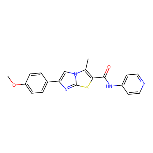 6-(4-methoxyphenyl)-3-methyl-N-(pyridin-4-yl)imidazo[2,1-b][1,3]thiazole-2-carboxamide structure