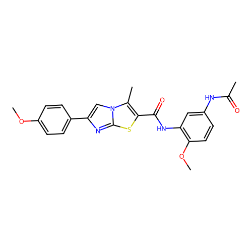N-(5-acetamido-2-methoxyphenyl)-6-(4-methoxyphenyl)-3-methylimidazo[2,1-b][1,3]thiazole-2-carboxamide structure