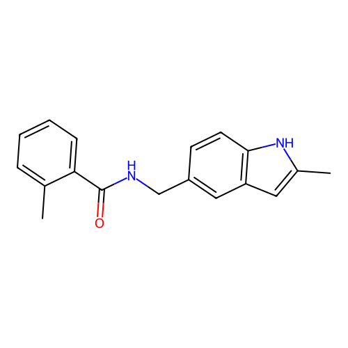 2-methyl-N-[(2-methyl-1H-indol-5-yl)methyl]benzamide structure