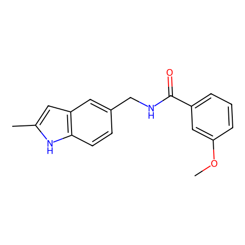3-methoxy-N-[(2-methyl-1H-indol-5-yl)methyl]benzamide structure