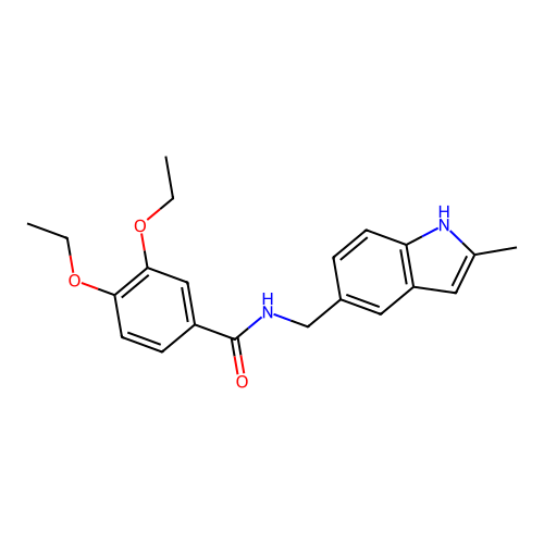 3,4-diethoxy-N-[(2-methyl-1H-indol-5-yl)methyl]benzamide structure