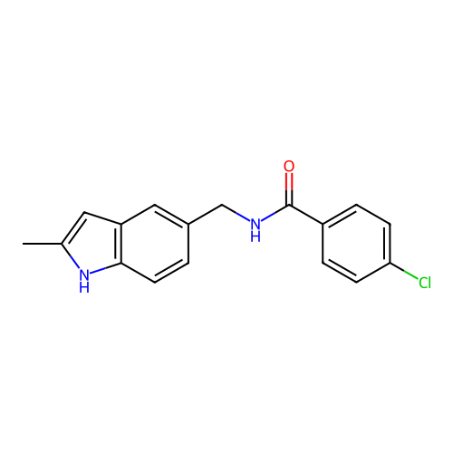 4-chloro-N-[(2-methyl-1H-indol-5-yl)methyl]benzamide structure