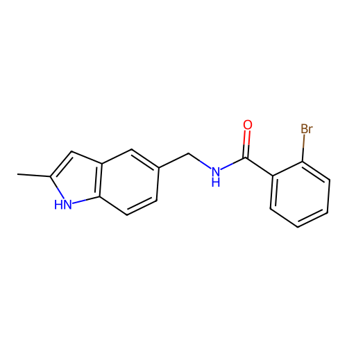 2-bromo-N-[(2-methyl-1H-indol-5-yl)methyl]benzamide structure