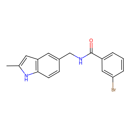 3-bromo-N-[(2-methyl-1H-indol-5-yl)methyl]benzamide structure