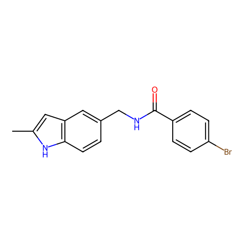 4-bromo-N-[(2-methyl-1H-indol-5-yl)methyl]benzamide structure