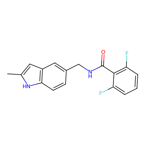 2,6-difluoro-N-[(2-methyl-1H-indol-5-yl)methyl]benzamide structure