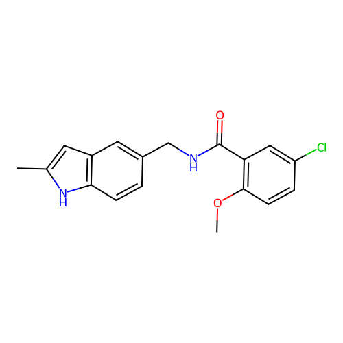 5-chloro-2-methoxy-N-[(2-methyl-1H-indol-5-yl)methyl]benzamide structure