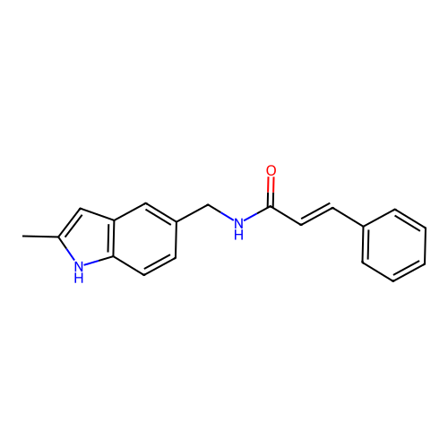 (E)-N-[(2-methyl-1H-indol-5-yl)methyl]-3-phenylprop-2-enamide structure