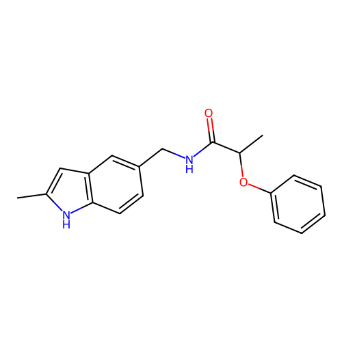 N-[(2-methyl-1H-indol-5-yl)methyl]-2-phenoxypropanamide structure
