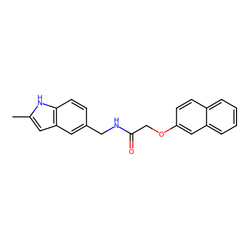 N-((2-methyl-1H-indol-5-yl)methyl)-2-(naphthalen-2-yloxy)acetamide structure