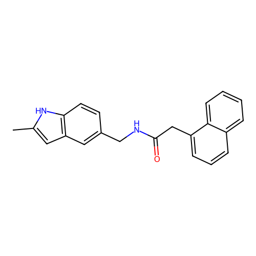 N-((2-methyl-1H-indol-5-yl)methyl)-2-(naphthalen-1-yl)acetamide structure