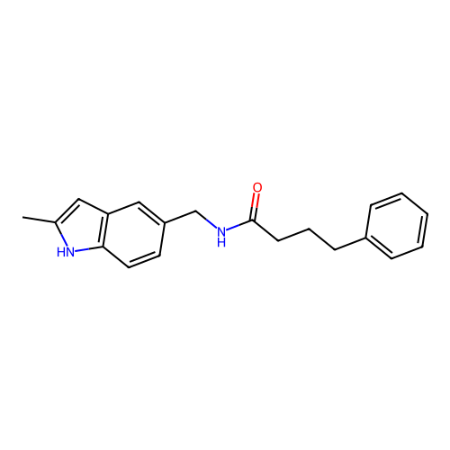 N-[(2-methyl-1H-indol-5-yl)methyl]-4-phenylbutanamide structure