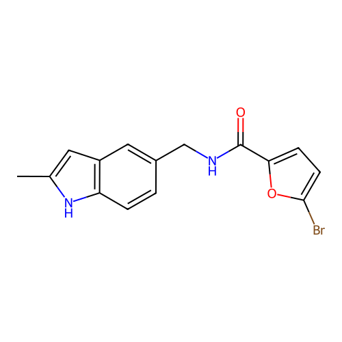 5-bromo-N-[(2-methyl-1H-indol-5-yl)methyl]furan-2-carboxamide structure