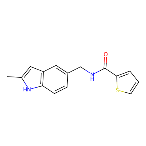 N-[(2-methyl-1H-indol-5-yl)methyl]thiophene-2-carboxamide structure