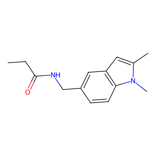 N-((1,2-dimethyl-1H-indol-5-yl)methyl)propionamide structure
