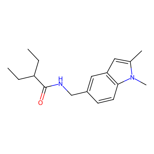 N-[(1,2-dimethyl-1H-indol-5-yl)methyl]-2-ethylbutanamide structure