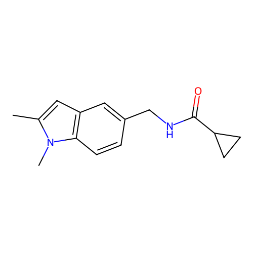 N-((1,2-dimethyl-1H-indol-5-yl)methyl)cyclopropanecarboxamide structure