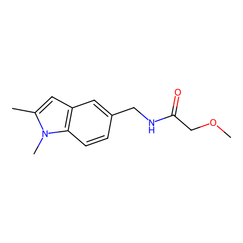 N-[(1,2-dimethylindol-5-yl)methyl]-2-methoxyacetamide structure