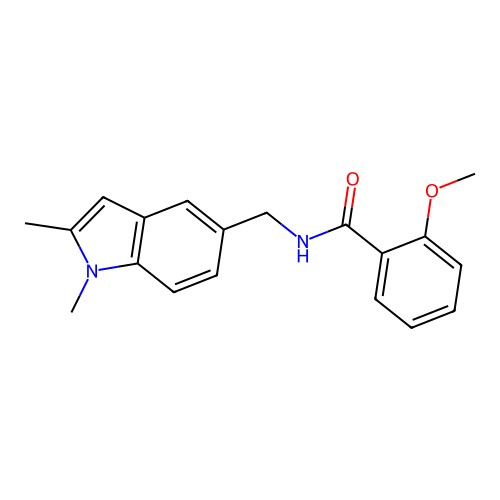 N-((1,2-dimethyl-1H-indol-5-yl)methyl)-2-methoxybenzamide structure